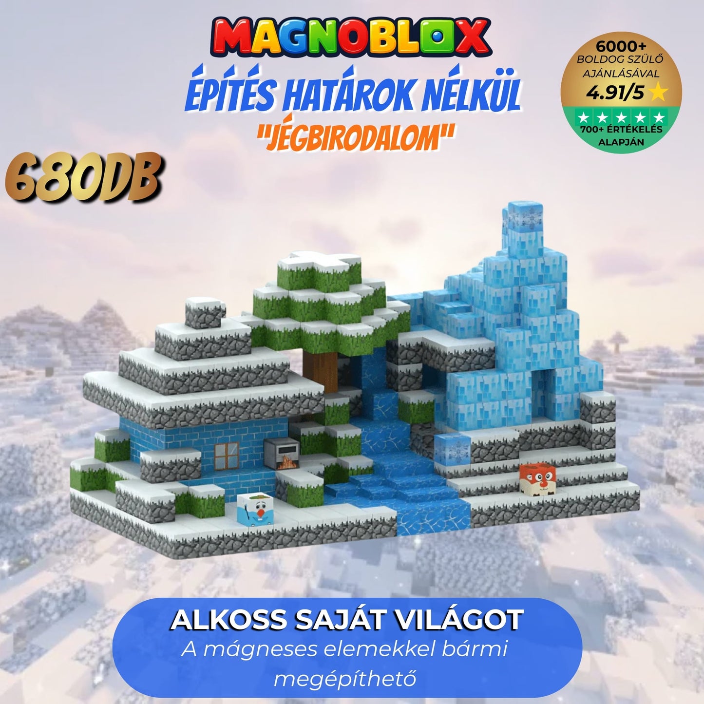 Magnoblox™ Mágneses Fejlesztő Építőkocka "Jégbirodalom" 76-100-145-680db
