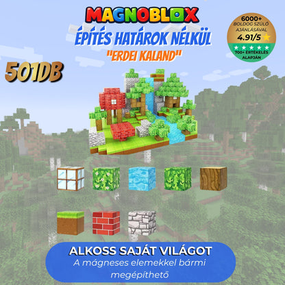 Magnoblox™ Mágneses Fejlesztő Építőkocka "Erdei Kaland" 75-100-150-501db