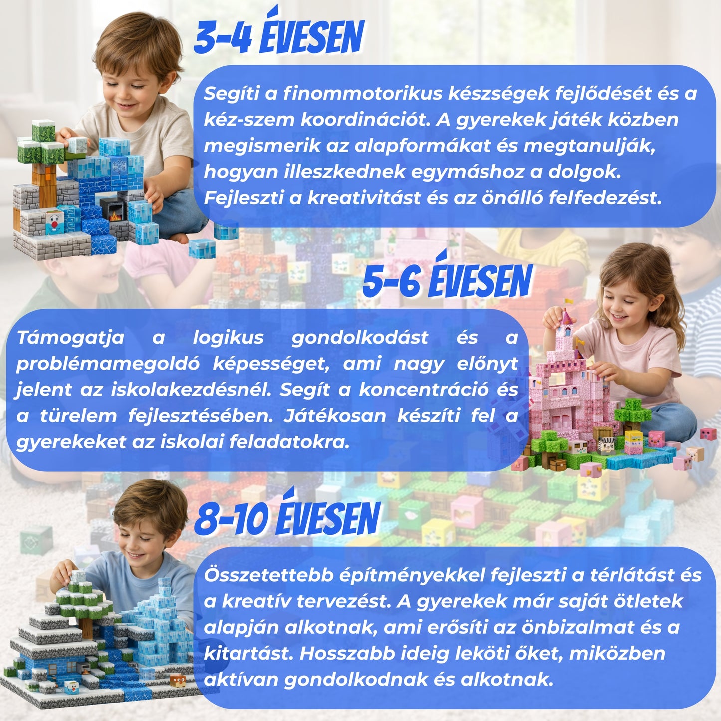 Magnoblox™ Mágneses Fejlesztő Építőkocka "Dzsungel Birodalom" 100-150-200db