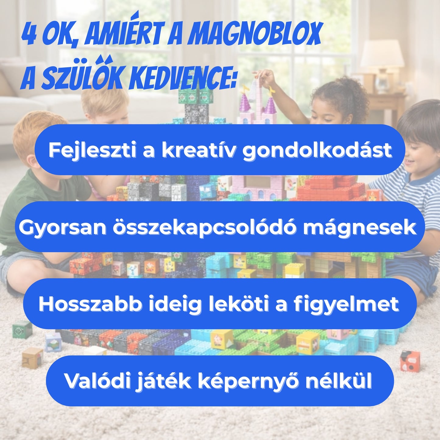 Magnoblox™ Mágneses Fejlesztő Építőkocka "Dzsungel Birodalom" 100-150-200db