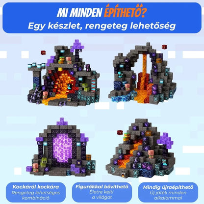 "Sötét Barlang" 100db Magnoblox™ Mágneses Fejlesztő Építőkocka