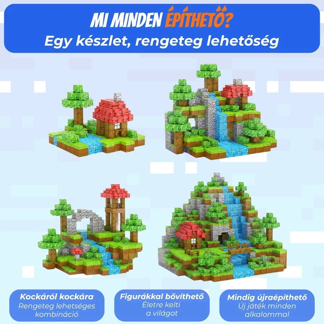 "Erdei Kaland" 75-100-150-501db Magnoblox™ Mágneses Fejlesztő Építőkocka
