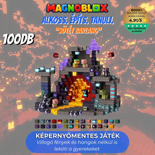 Magnoblox™ Mágneses Fejlesztő Építőkocka "Sötét Barlang" 100db