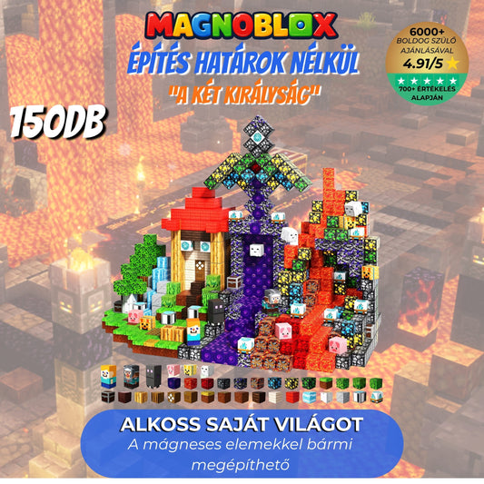 Magnoblox™ Mágneses Fejlesztő Építőkocka "A Két Királyság" 150-200-300db
