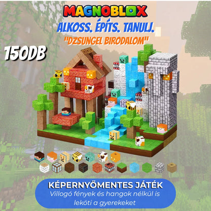 "Dzsungel Birodalom" 100-150 db Magnoblox™ Mágneses Fejlesztő Építőkocka