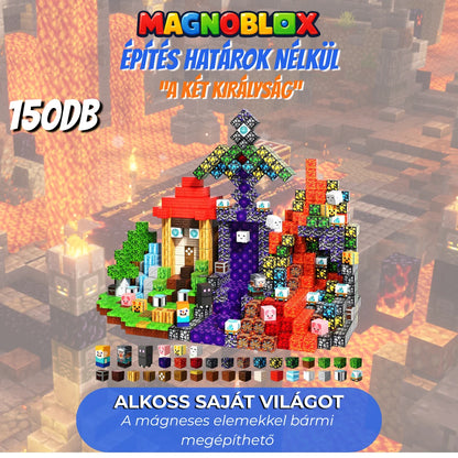 "A Két Királyság" 150-200-300db Magnoblox™ Mágneses Fejlesztő Építőkocka